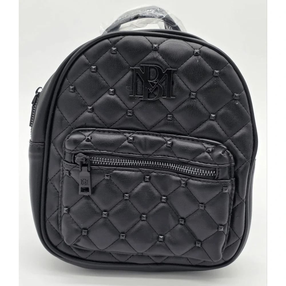 Backpack New With Tags Badgley‎ Mischka Studded Small Vegan Leather Black #0031